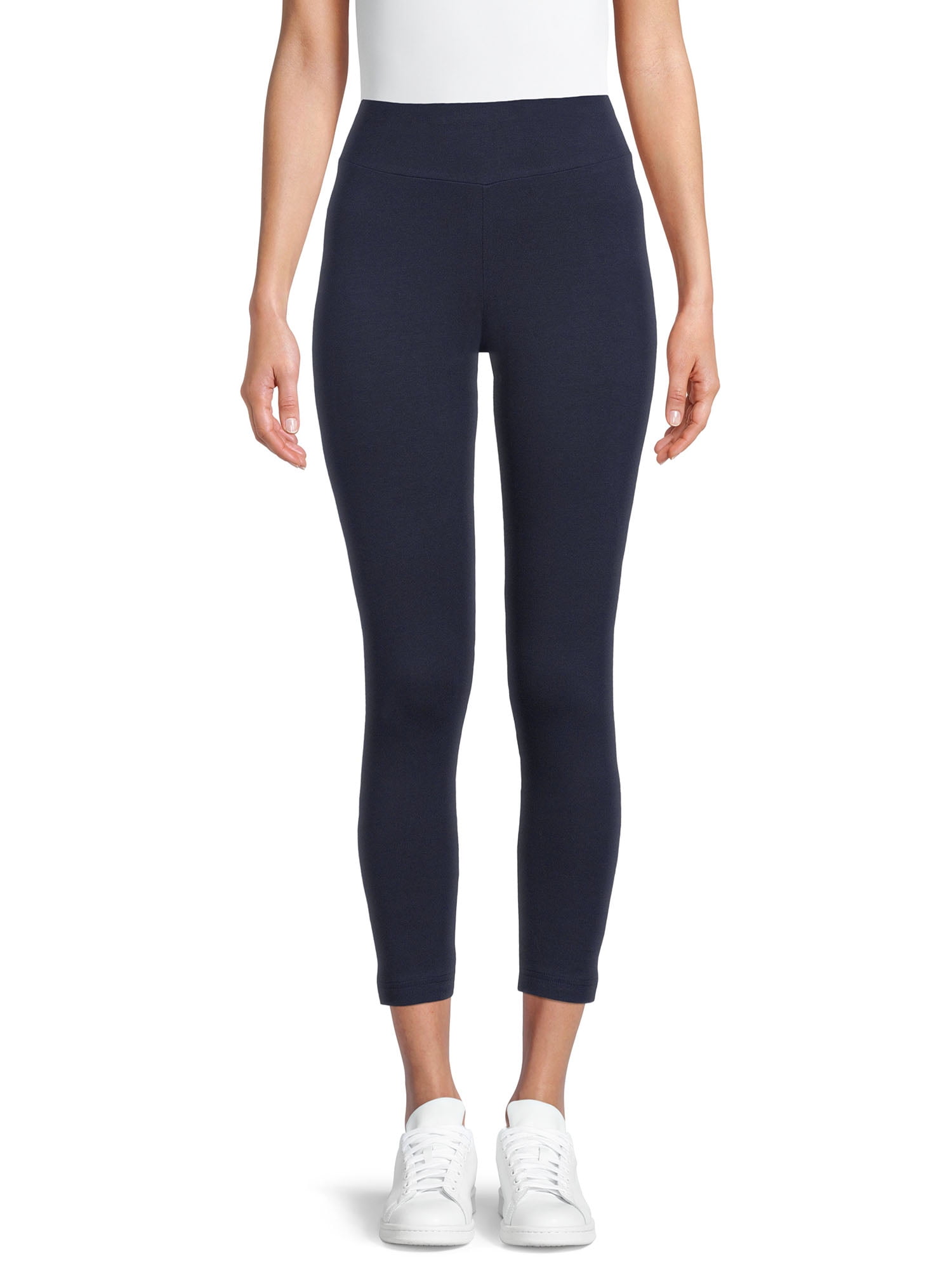 Time and Tru Women's High-Rise Ankle Knit Leggings, Available in 1, 2, and 3-Packs, 27" Inseam, Sizes S-XXXL