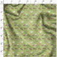 thumbnail image 3 of Soimoi Green Viscose Chiffon Fabric Rabbit Animal Print Fabric by Yard 42 Inch Wide, 3 of 6