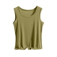 thumbnail image 2 of Wiyuqeen Plus Sized Solid Color Camis Tops for Women Casual Comfy Sleeveless Pajama Shirts Ligheweight Soft Workout T-shirts Ladies Basic Loose Vests, 2 of 5