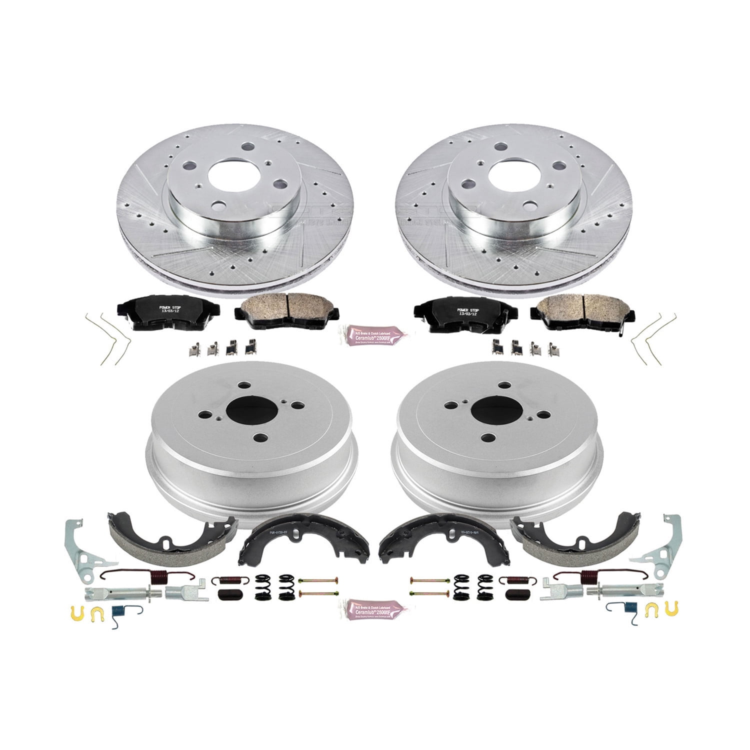 PowerStop Front and Rear Z23 Evolution Sport Brake Pad Rotor Drum and Shoe Kit Fits: TOYOTA Select Models K15079DK