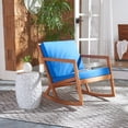 thumbnail image 2 of SAFAVIEH Vernon Outdoor Patio Rocking Chair, Natural/Royal Blue, 2 of 11