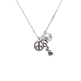 thumbnail image 2 of Delight Jewelry Silvertone Beaded Peace Sign - Love and Lock Charm Necklace, 18"+1", 2 of 4