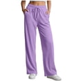 thumbnail image 3 of Horkkom Sweatpants Women Elastic Waist Drawstring Straight Leg Pants Casual Comfy Loose Sweat Pants with Pockets XL, 3 of 7