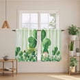 thumbnail image 2 of St Patrick's Day Kitchen Curtains 45 Inch Length, Watercolor Gnomes Shamrock Daisy Green Stripes Tiers Curtains for Bathroom Bedroom Cafe, Light Filtering Window Treatment Drapes 2 Panels 42"Wx45"L, 2 of 8