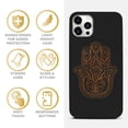 thumbnail image 4 of Case Yard Wooden Case for iPhone-11-Pro-Max Soft TPU Silicone cover Slim Fit Shockproof Wood Protective Phone Cover for Girls Boys Men and Women Supports Wireless Charging Hamsa Hand Design, 4 of 7