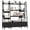 Triple Wide, Black, variant on ModFurne Industrial Leaning Ladder Bookshelf, Triple Wide, 4-Tier, Open, with 4 Doors, Adjustable Shelves, Black, 63 Inch Wide