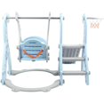thumbnail image 2 of EOTVIA 4 In 1 Toddler Swing And Slide Set For Kids Age 1 To 5, Toddler Indoor Playground For Children Baby Swing Set With Swing, Climber, Ball, Basketball Hoop And Long Slide For Boys And Girls, Blue, 2 of 10