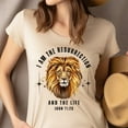 thumbnail image 4 of I Am the Resurrection and the Life T-Shirt – Lion of Judah Scripture Shirt, Sport Grey, Size 4XL, 4 of 6