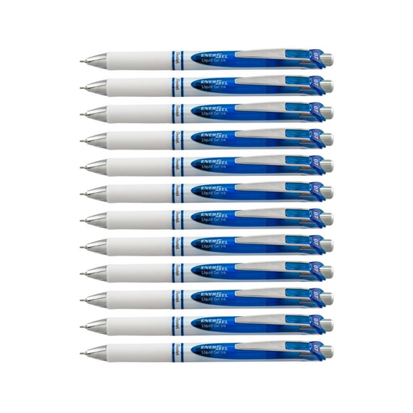 Bolígrafo Pentel EnerGel RTX Pearl Liquid Gel, 0.7 mm, azul, paquete de 12