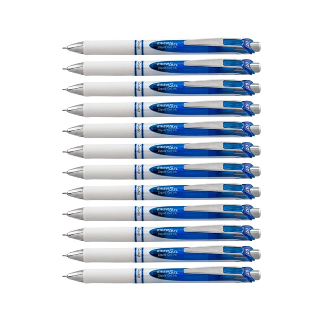 Bolígrafo Pentel EnerGel RTX Pearl Liquid Gel, 0.7 mm, azul, paquete de 12