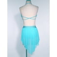 thumbnail image 4 of inlzdz Womens Dance Outfit V-Neck Camisole High-Waist Mesh Skirts 2-Piece Set for Stage Performance Sky Blue XL, 4 of 7