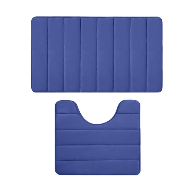 Juego de alfombrillas de baño de espuma viscoelástica Fdksdf, prácticas alfombrillas de baño de 2 piezas, suaves, cómodas, absorbentes y antideslizantes, gruesas, lavables a máquina y de fácil