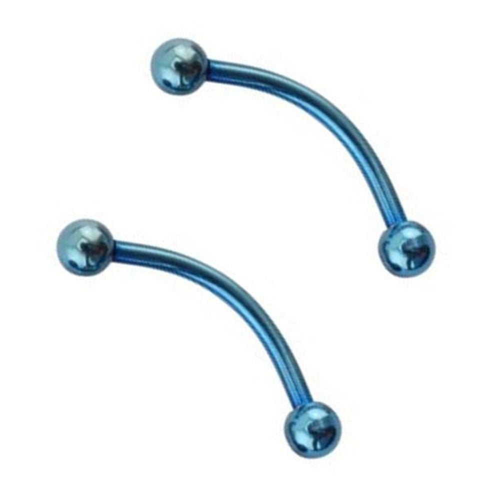 Curved Barbell Snake Eyes 16G 16mm Surgical Steel Anodized
