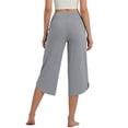 thumbnail image 4 of SwiftWear Women's Yoga Capris with Pockets High Waist Stretchy Workout Athletic Running Gym Cropped Pants Loose Straight Leg for Summer Fitness, 4 of 9
