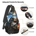 thumbnail image 3 of Sling Bag for Men, Cyberpunk Skull American Flag Fanny Pack Crossbody Bags Shoulder Chest Bag, Small Gym Bag Anti Theft Crossbody Backpack Daypack for Travel Sports Running Hiking, 3 of 7