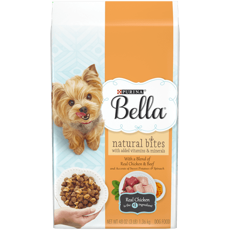 Purina Bella Natural Small Breed Dry Dog Food, Natural Bites With Real Chicken & Beef - 3 lb.