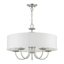42985-91-Livex Lighting-Brookdale - 5 Light Pendant In Transitional Style-16.5 Inches Tall and 23 Inches Wide-Brushed Nickel Finish    -Traditional