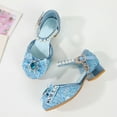 thumbnail image 5 of Kids Heels,Girls Sandals Closed Toe Heels Wedding Party Shoes Sequins Bow For Toddler,Little Girl Dress Shoes(Size:4.5-5 Years), 5 of 8