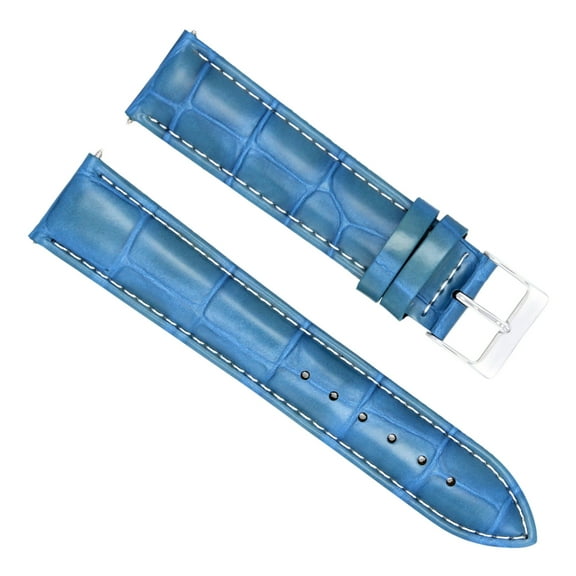 18MM ITALIAN LEATHER WATCH BAND STRAP FOR CERTINA WATCH LIGHT BLUE