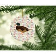 thumbnail image 2 of Silver Bantam Duck Christmas Ceramic Ornament 2.8 in x 2.8 in, 2 of 3