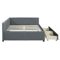 thumbnail image 5 of Full Size Daybed with 2 Storage Drawers, Upholstered Corner Bed with Storage, Modern L-Shape Daybed Sofa Bed Fram, Linen Fabric, No Box Spring Needed, Grey, 5 of 9