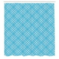 thumbnail image 2 of Ambesonne Plaid Shower Curtain, British Diagonal Square Check, 69"Wx84"L, Sky Blue Blue, 2 of 4