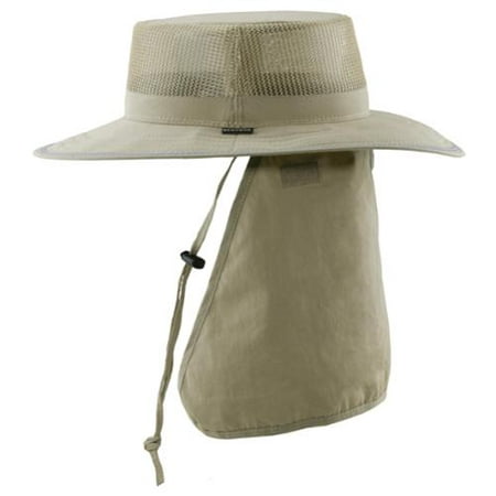Stetson Size Xlarge Mens Microfiber Boonie Hat with Neck Flap, Khaki