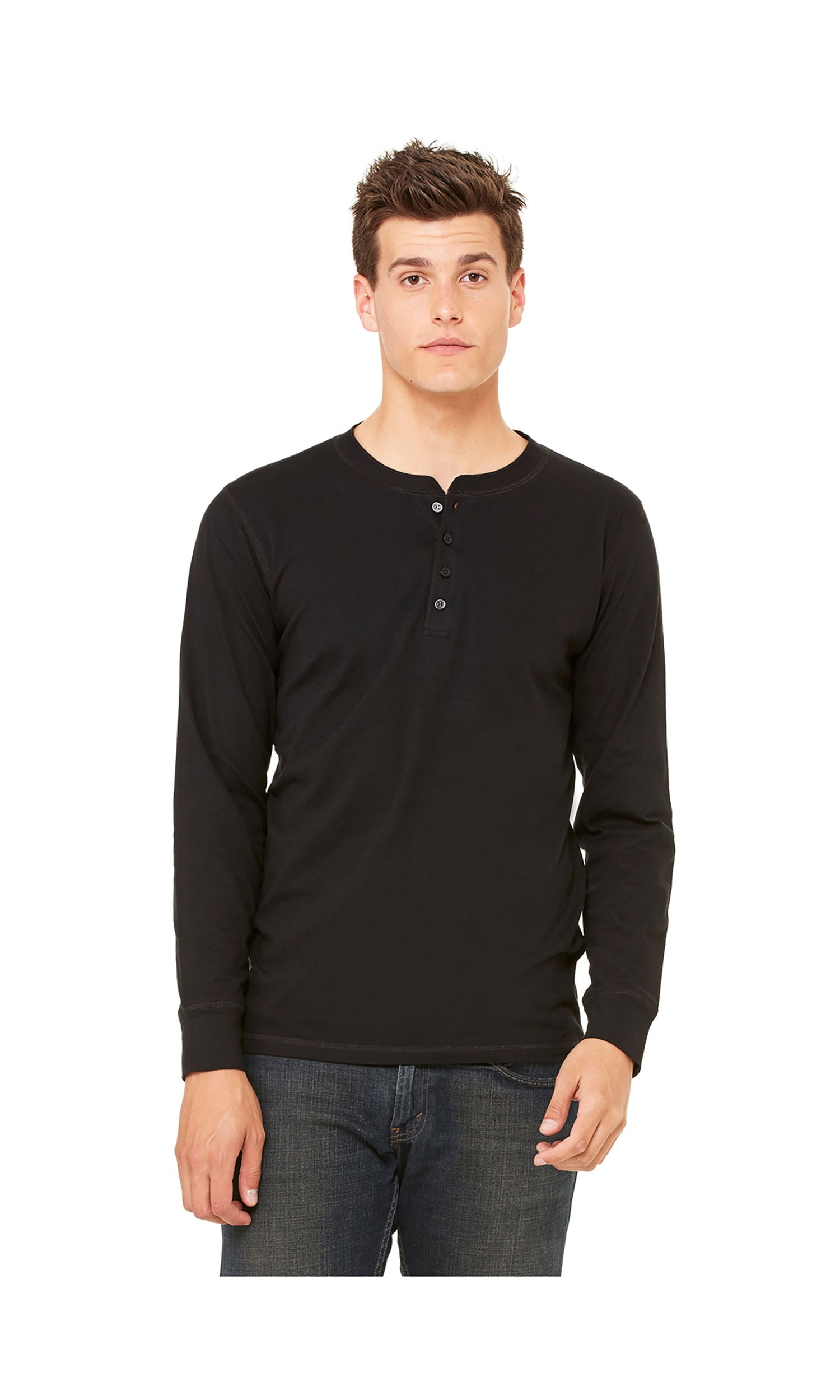 BELLA+CANVAS - Bella Canvas Men's 4-Button Henley T-Shirt, Style 3150 - Walmart.com - Walmart.com
