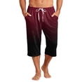 thumbnail image 2 of Mens Swim Trunks Men's Gradient Print Casual Drawstring Cropped Capri Pants Resort Swim Trunks Beach Shorts with Elastic Waist Quick-Dry Summer Pants for Vacation Travel Black L, 2 of 9