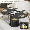 thumbnail image 5 of Fsbecl Extendable Wooden Round Dining Table, 43.3"-59" Oval Kitchen Table with Storage, Black (4-6 Count), 5 of 10