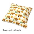 thumbnail image 3 of Throw Pillow Covers, Cartoon Orange Capybara Soft Square Pillow Cases with Invisible Zipper for Couch Bed Sofa, Farmhouse Fall Home Decor 18"x18", 3 of 7