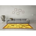 thumbnail image 3 of Ahgly Company Indoor Rectangle Checkered Yellow Modern Area Rugs, 5' x 8', 3 of 4