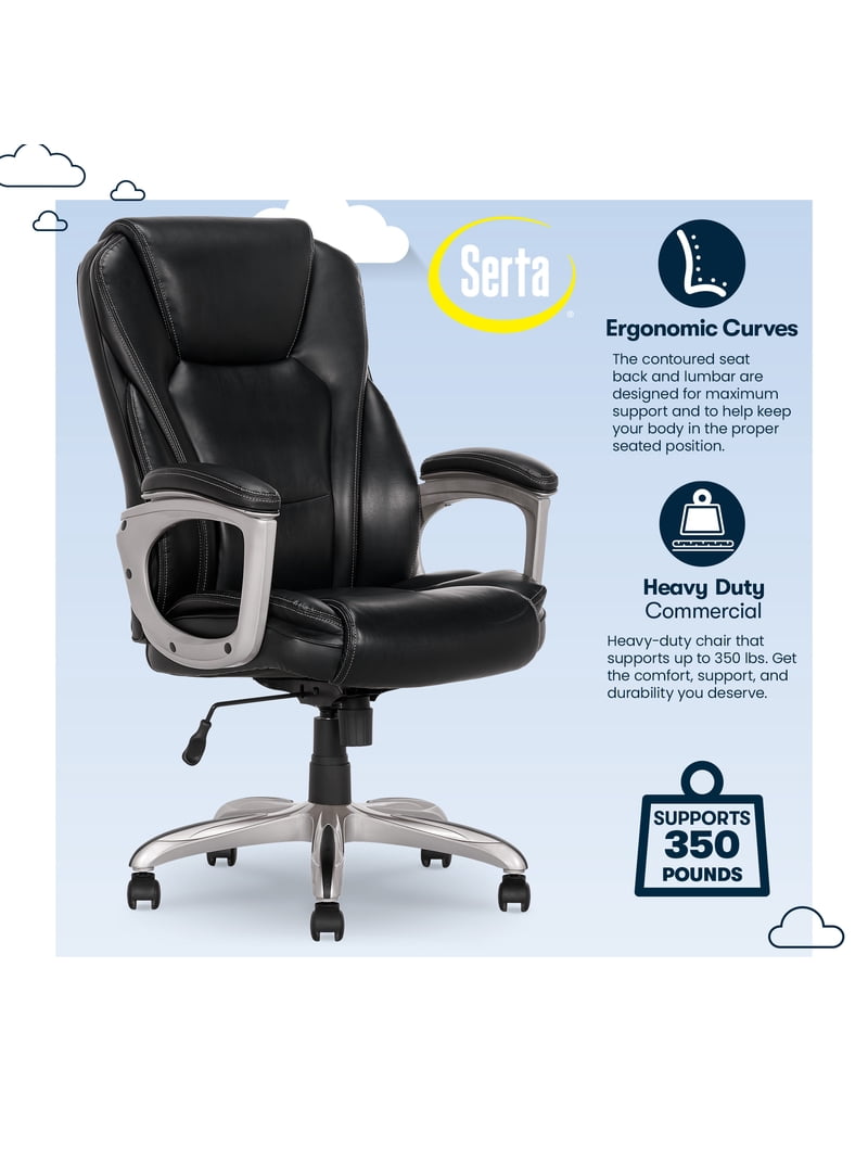 Serta Heavy-Duty Bonded Leather Commercial Office Chair with