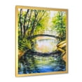 thumbnail image 2 of Designart 'Forest Park With Bridge Over Troubled Water' Lake House Framed Art Print, 2 of 4
