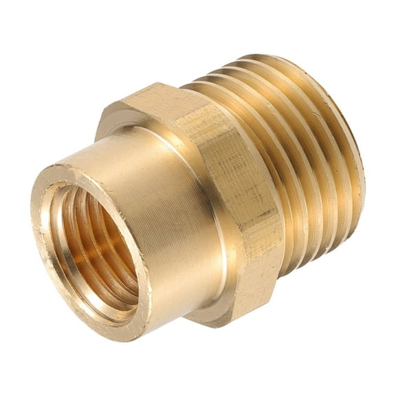 Unique Bargains Pressure Washer Connector Fitting M14x1.5 to 14mm G1/2" Male and Female Hose Adapter Accessories Brass