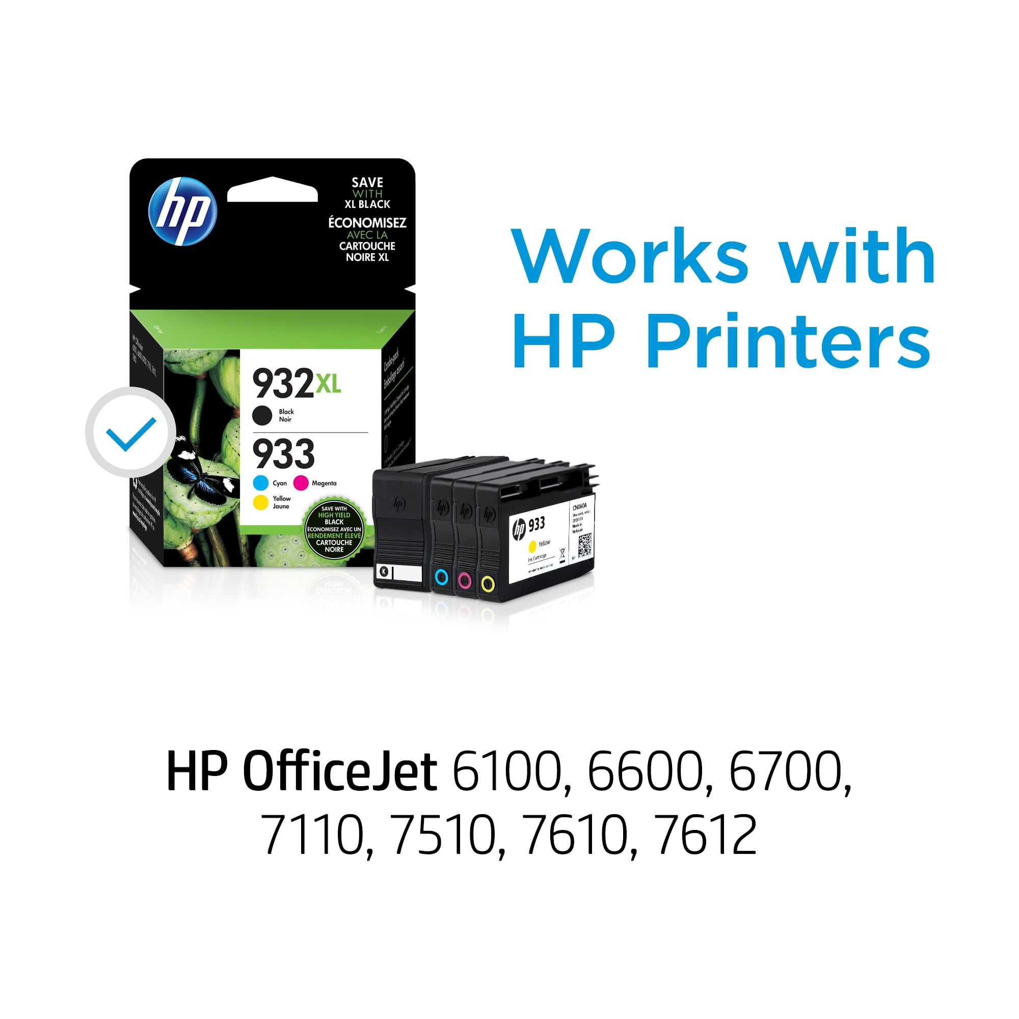 HP 932XL/933 High Yield Black and Standard Cyan, Magenta, Yellow Color Ink Cartridges HP 932XL/933 High Yield Black and Standard Cyan, Magenta, Yellow Color Ink Cartridges