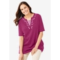 thumbnail image 3 of Woman Within Plus Size 7-Day Embroidered Layered-Look Tunic, 3 of 6