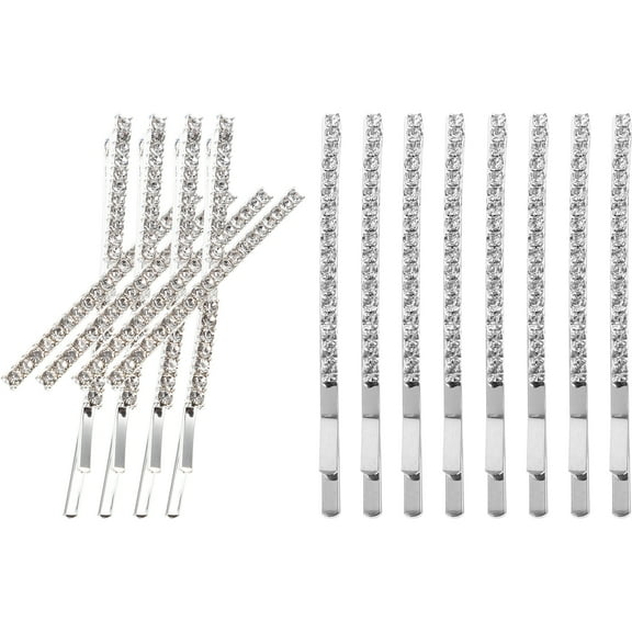 OUNONA 12-Piece Sparkling Rhinestone Bobby Pins Hair Clips Set Stylish Hair Accessories for Women and Girls