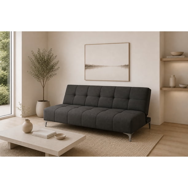 Sofa Cama Reclinable El Bazar Store New York Gris Oxford , Futon 3 posiciones, Sala