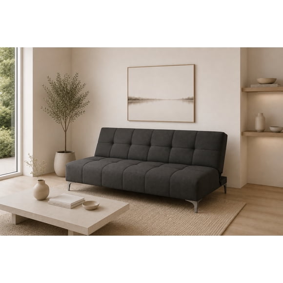Sofa Cama Reclinable El Bazar Store New York Gris Oxford , Futon 3 posiciones, Sala