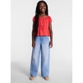 thumbnail image 2 of Wonder Nation Girls Baggy Wide Leg Jean, Sizes 5-18, 2 of 14