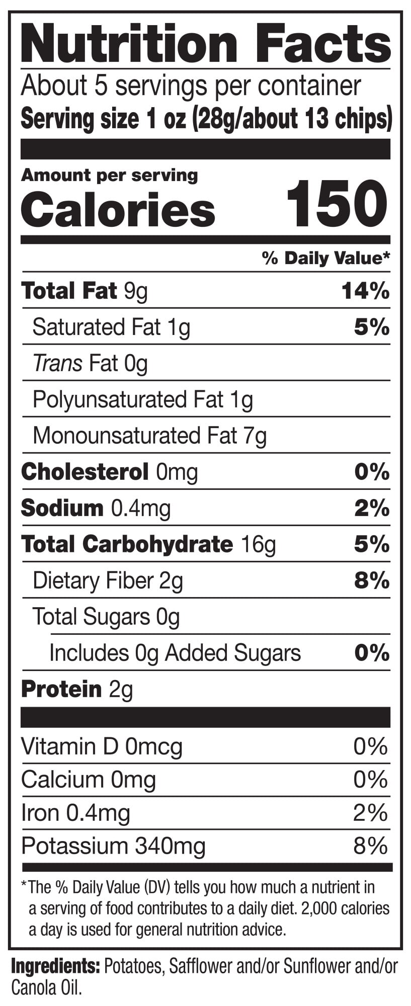 (15 Pack)Kettle Brand Potato Chips, Unsalted Kettle Chips, 5oz