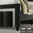 thumbnail image 3 of 4 EVER WINNER King Bed Frame, Velvet Upholstered Bed Frame with Diamond Headboard, Black King Size Bed Frame, Black, 3 of 8