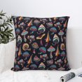 thumbnail image 4 of Wukai Colorful Mushrooms in Doodle Style Premium Polyester Fleece Pillow Covers with Hidden Zipper Closure,Luxuriously Soft and Durable-20"x20", 4 of 7