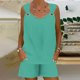 thumbnail image 3 of Camisola Tops para las Mujeres Cuello en V sin Mangas con Pantalones de Bolsillo, Pantalones de Mujer Casual para Primavera Verano, 3 of 7