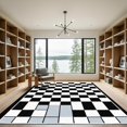 thumbnail image 2 of ODIKA 3'x5' Machine Washable Non-Slip Area Rug, Geometric Black High Traffic Rug with Pad, Black, 1059247, 2 of 8