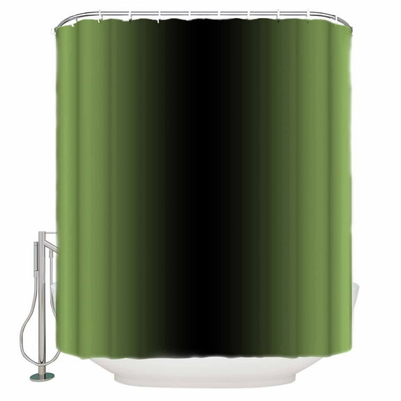 Fabric Shower Curtain Abstract Ombre Emerald Green and Black Gradient Shower Curtains with 12 Hooks Waterproof Machine Washable Bath Curtains for Bathroom, 36 x 72in