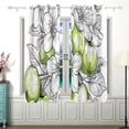 thumbnail image 2 of Green Apple Flowers Curtains Black Out 63 Inch Length Curtains for Sliding Glass Doors Bedroom Living Room 2 Panels Set, 2 of 5