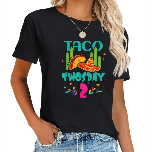 Womens Taco Twosday 2 Two Year Old Boy Girl Birthday Gift T-Shirt