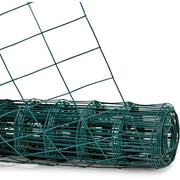 Fencer Wire Vinyl Coated 16 Gauge Welded Fence Wire Roll, Mesh Size 2-Inch x 3-Inch, Green Metal Garden Fencing Wire Grid Hardware Cloth, Multiple Use for Home Improvement